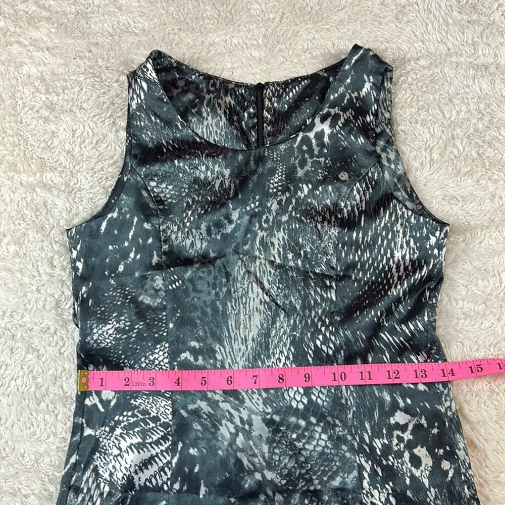 Bianco Ballo gunmetal grey patterned cocktail party dress, 36 or XS - Picture 5 of 7